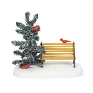 CARDINAL CHRISTMAS BENCH